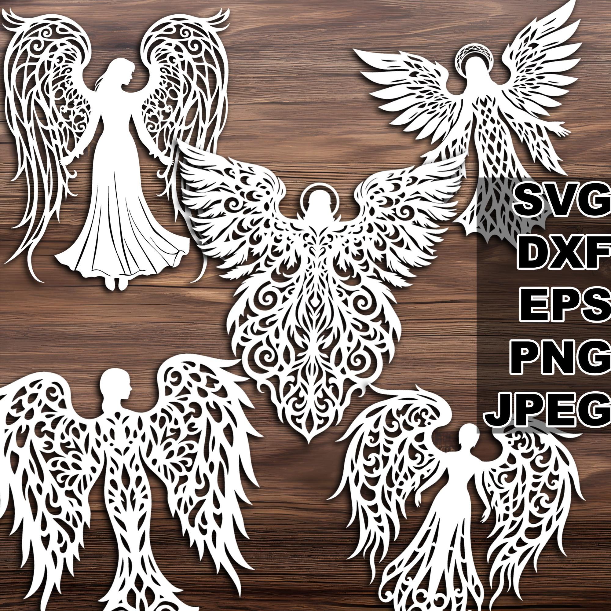 Filigree Angels (more) SVG cut files (svg dxf png eps jpeg) Silhouette & Cricut, digital scrapbooking, card making, paper cut, CNC laser DIY