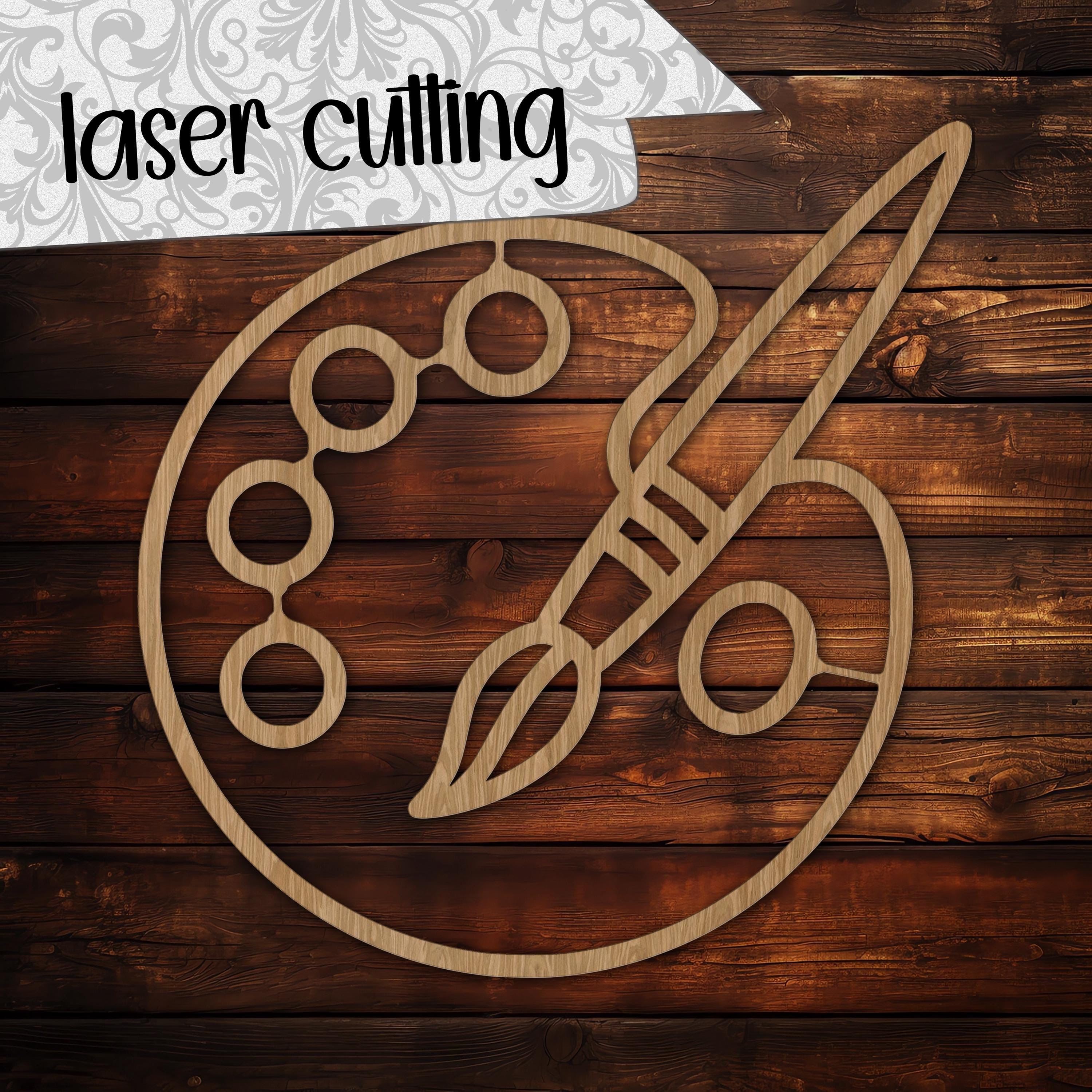 Deco Paintbrush and Palette SVG Cut Files (svg Dxf Png Eps Jpeg ...