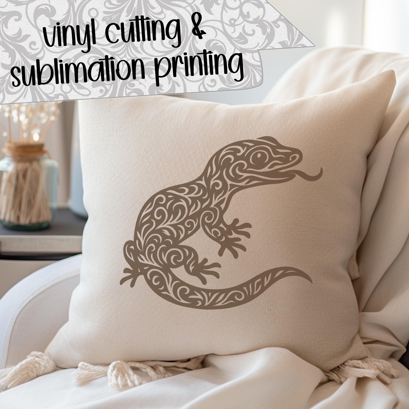 Filigree Leopard Gecko SVG Cut Files (svg Dxf Png Eps Jpeg) Silhouette ...