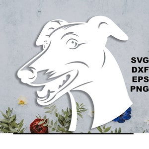 Greyhound SVG pliki do cięcia (svg dxf png eps) Silhouette & Cricut, cyfrowe scrapbooking, tworzenie kartek, plik cięcia papieru svg, zrób to sam dla zwierząt zdjęcie 7