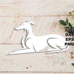 Greyhound SVG pliki do cięcia (svg dxf png eps) Silhouette & Cricut, cyfrowe scrapbooking, tworzenie kartek, plik cięcia papieru svg, zrób to sam dla zwierząt zdjęcie 6
