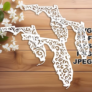 Florida SVG-bestanden knippen (svg dxf png eps jpeg) silhouet en Cricut, digitale scrapbooking, kaarten maken, papier snijden, CNC en laser DIY