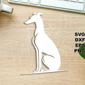 Greyhound SVG pliki do cięcia (svg dxf png eps) Silhouette & Cricut, cyfrowe scrapbooking, tworzenie kartek, plik cięcia papieru svg, zrób to sam dla zwierząt zdjęcie 2