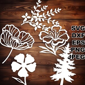 file di taglio SVG flora marocchina (svg dxf png eps jpeg) Silhouette e Cricut, scrapbooking digitale, creazione di biglietti, taglio della carta, CNC e laser fai da te