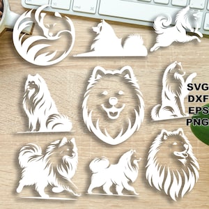 Samojede SVG geschnitten Dateien (svg dxf png eps) Silhouette & Cricut, digitale Scrapbooking, Karten machen, Papier geschnitten svg-Datei, Haustier DIY