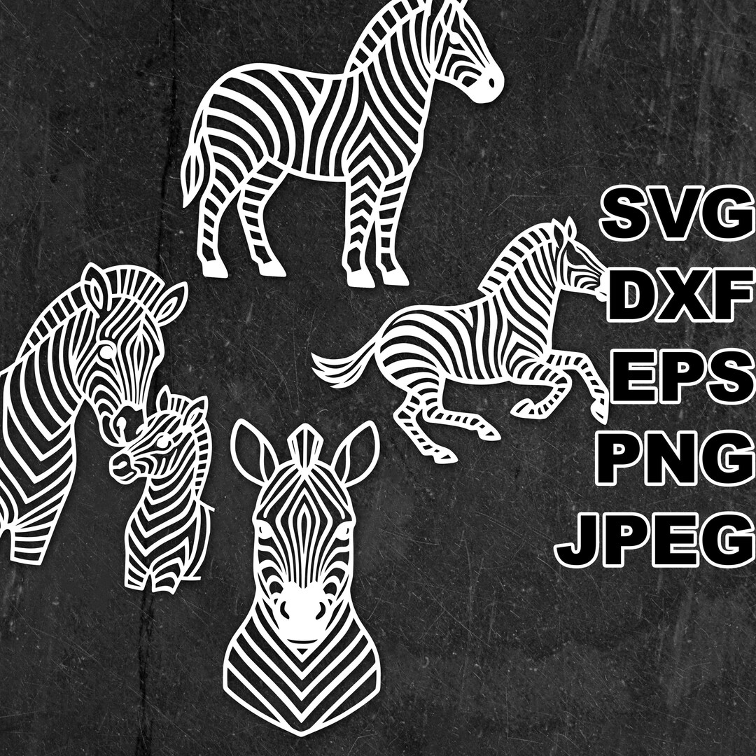 Deco Zebra SVG Cut Files (svg Dxf Png Eps Jpeg) Silhouette & Cricut ...