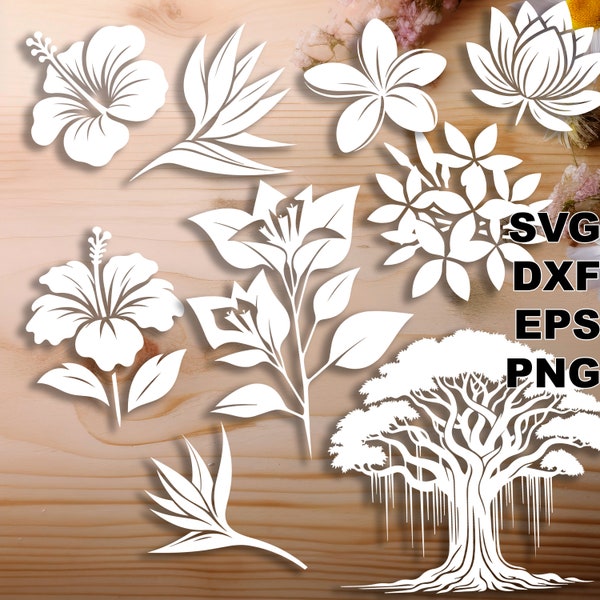 Singaporean Flora SVG cut files (svg dxf png eps) vinyl and paper cut, CNC, laser cut svg file, floral decor DIY