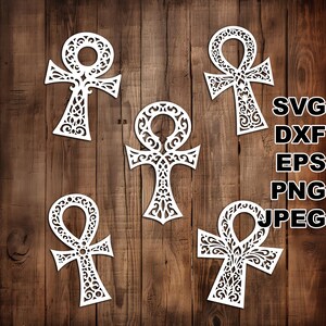 Filigree Ankh SVG cut files (svg dxf png eps jpeg) Silhouette & Cricut, digital scrapbooking, card making, paper cut, CNC and laser DIY