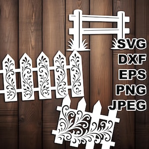 Filigree Fences SVG cut files (svg dxf png eps jpeg) Silhouette & Cricut, digital scrapbooking, card making, paper cut, CNC, laser