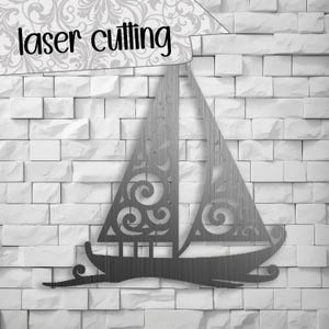 Sailboats SVG cut files (svg dxf png eps jpeg) Silhouette & Cricut, digital scrapbooking, card making, paper cut, CNC and laser DIY image 3