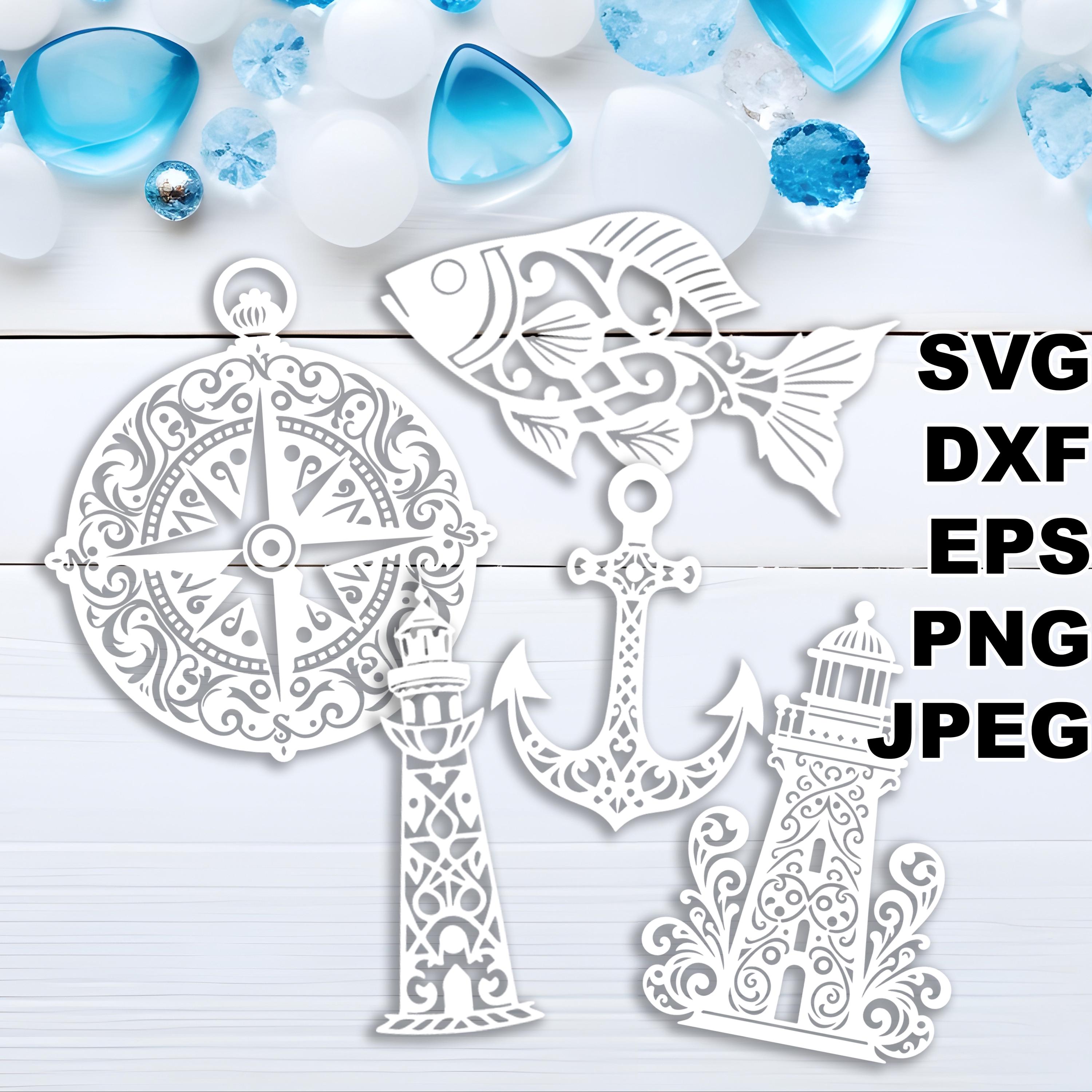 Svg Rounds Nautical Ornate Nautical SVG Cut Files (svg Dxf Png Eps Jpeg) Silhouette ...