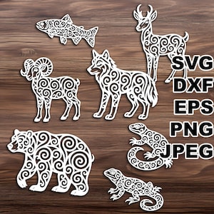 Eleganti file di taglio SVG con la fauna selvatica del New Mexico (svg dxf png eps jpeg) Silhouette e Cricut, scrapbooking digitale, taglio della carta, CNC, laser