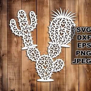 Hermosos archivos de corte SVG de cactus (svg dxf png eps jpeg) Silhouette y Cricut, scrapbooking digital, fabricación de tarjetas, corte de papel, CNC y láser DIY