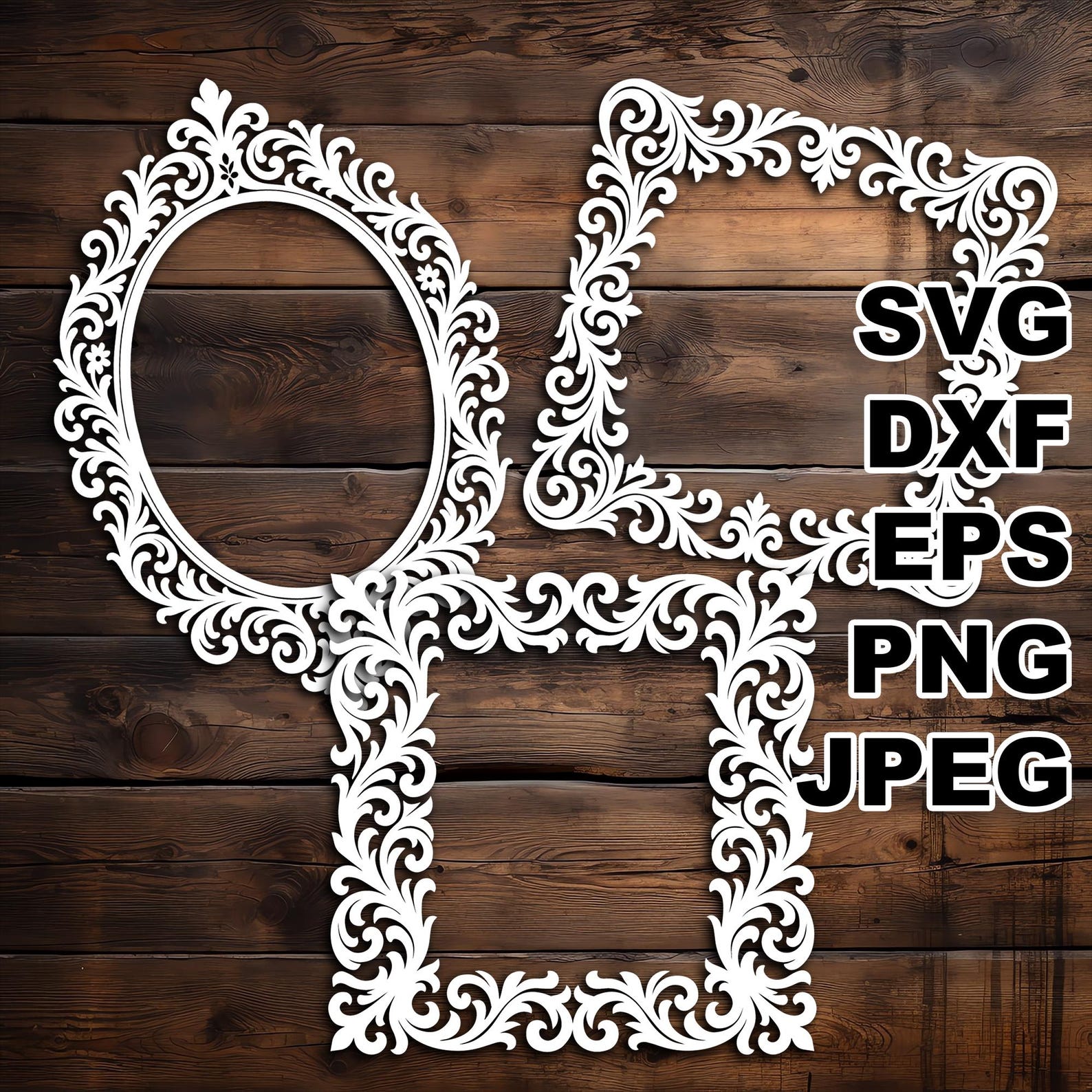 Filigree Frames SVG Cut Files (svg Dxf Png Eps Jpeg) Silhouette ...