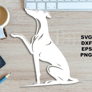 Greyhound SVG pliki do cięcia (svg dxf png eps) Silhouette & Cricut, cyfrowe scrapbooking, tworzenie kartek, plik cięcia papieru svg, zrób to sam dla zwierząt zdjęcie 9