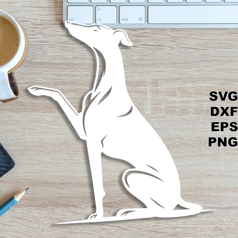 Greyhound SVG pliki do cięcia (svg dxf png eps) Silhouette & Cricut, cyfrowe scrapbooking, tworzenie kartek, plik cięcia papieru svg, zrób to sam dla zwierząt zdjęcie 9