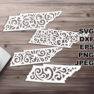 Tennessee SVG-bestanden knippen (svg dxf png eps jpeg) silhouet en Cricut, digitale scrapbooking, kaarten maken, papier snijden, CNC en laser DIY