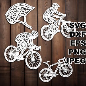 Fichiers coupés en filigrane de vélo (svg dxf png eps jpeg) Silhouette & Cricut, scrapbooking numérique, fabrication de cartes, papier découpé, CNC et bricolage laser