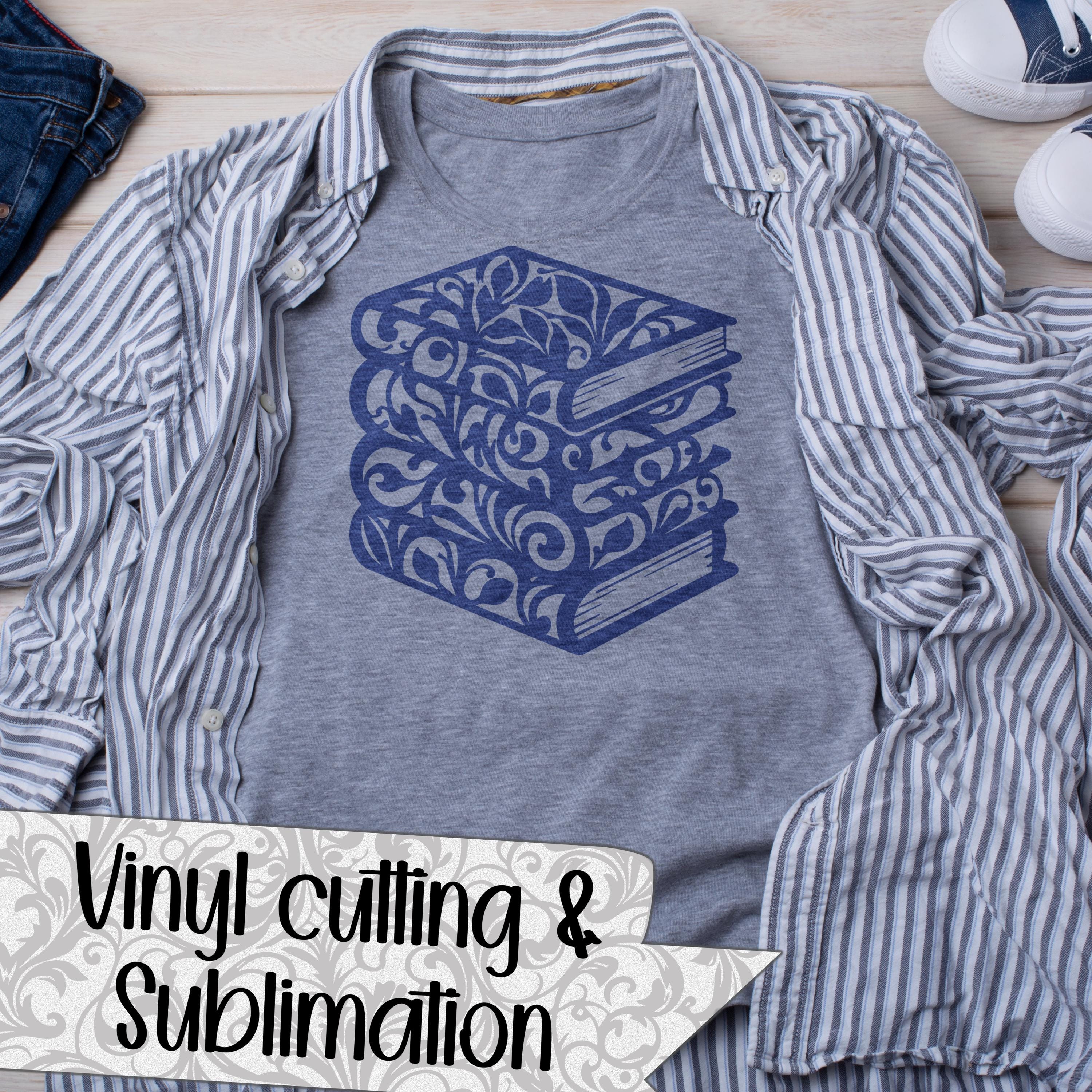 Books SVG Cut Files (svg Dxf Png Eps Jpeg) Silhouette & Cricut, Digital ...