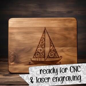 Sailboats SVG cut files (svg dxf png eps jpeg) Silhouette & Cricut, digital scrapbooking, card making, paper cut, CNC and laser DIY image 4