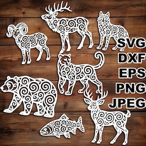 Eleganti file di taglio SVG con la fauna selvatica del Colorado (svg dxf png eps jpeg) Silhouette e Cricut, scrapbooking digitale, taglio della carta, CNC, laser