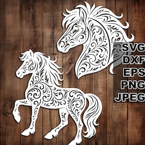 File di taglio SVG del cavallo islandese in filigrana (svg dxf png eps jpeg) Silhouette e Cricut, scrapbooking digitale, taglio della carta, CNC e laser fai da te