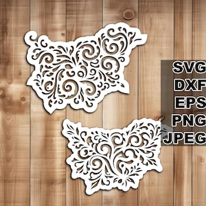 Filigree Bulgaria SVG cut files (svg dxf png eps jpeg) Silhouette & Cricut, digital scrapbooking, card making, paper cut, CNC and laser DIY