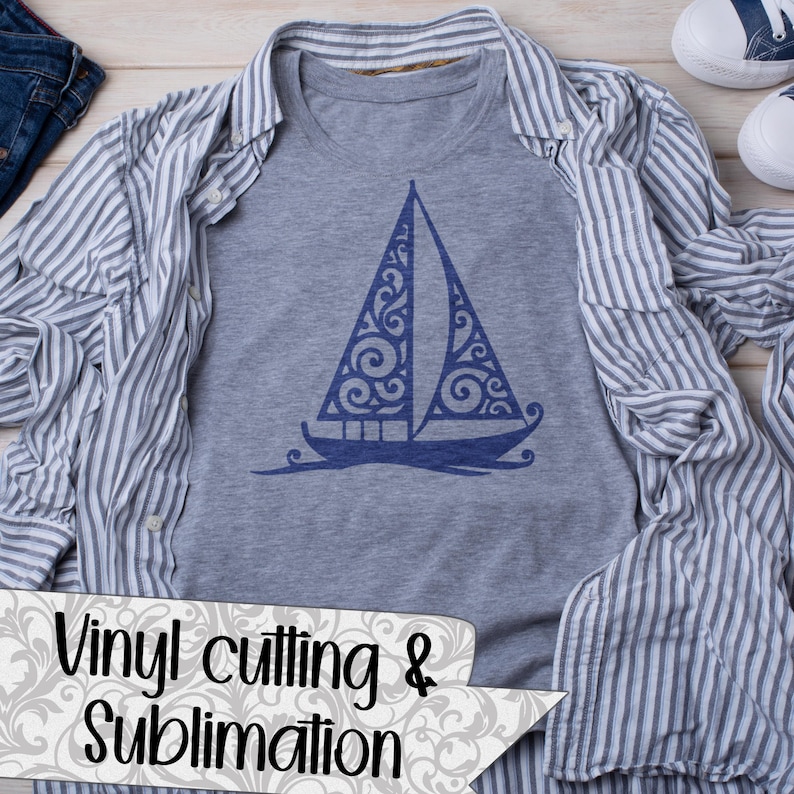 Sailboats SVG cut files (svg dxf png eps jpeg) Silhouette & Cricut, digital scrapbooking, card making, paper cut, CNC and laser DIY image 5