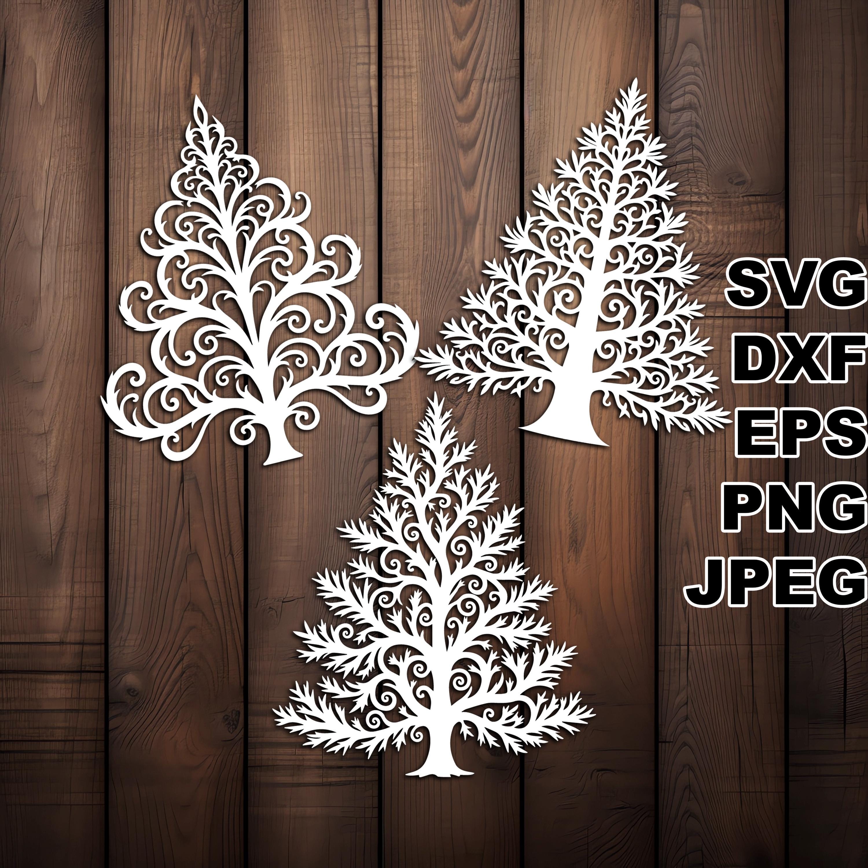 Filigree Evergreen SVG Cut Files (svg Dxf Png Eps Jpeg) Silhouette ...