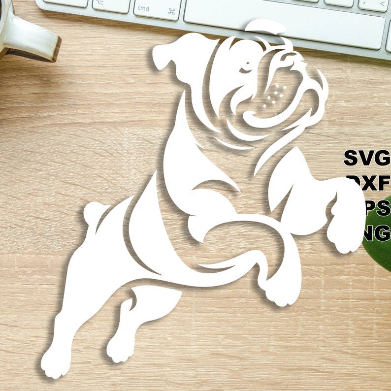 Bulldog SVG Cut Files svg Dxf Png Eps Silhouette & Cricut, Digital ...