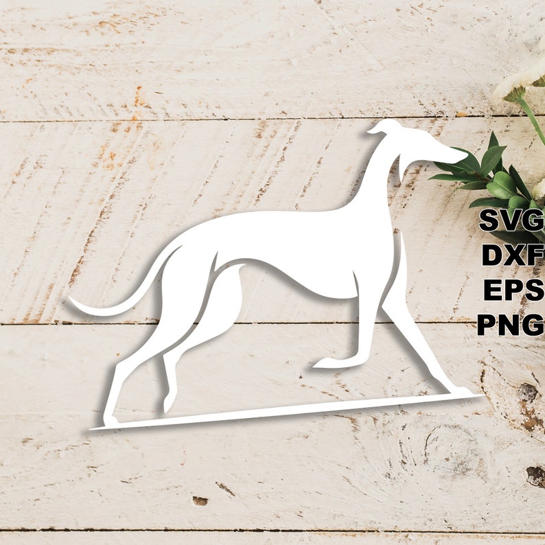 Greyhound SVG pliki do cięcia (svg dxf png eps) Silhouette & Cricut, cyfrowe scrapbooking, tworzenie kartek, plik cięcia papieru svg, zrób to sam dla zwierząt zdjęcie 5