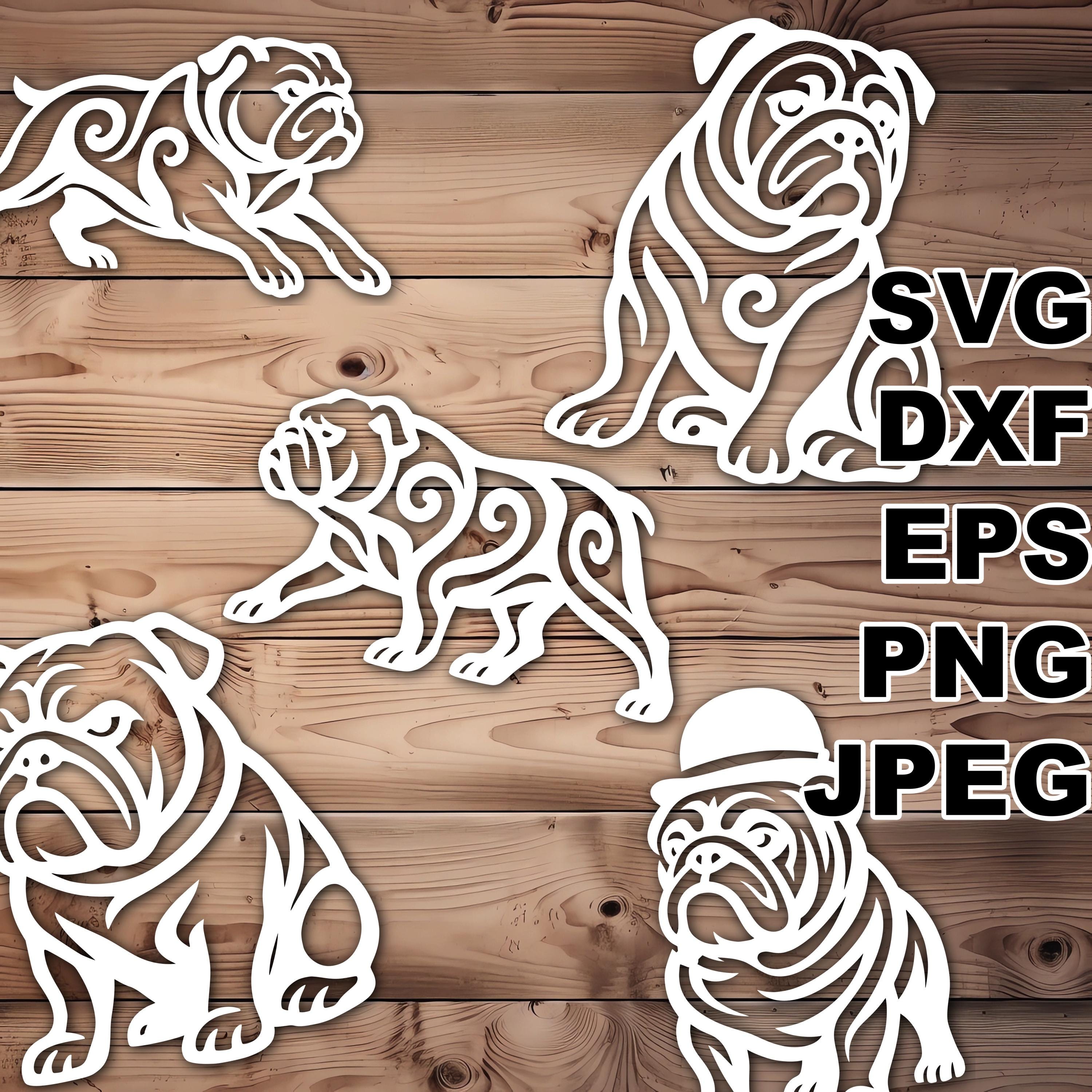 Simple Bulldog SVG Cut Files (svg Dxf Png Eps Jpeg) Silhouette & Cricut ...
