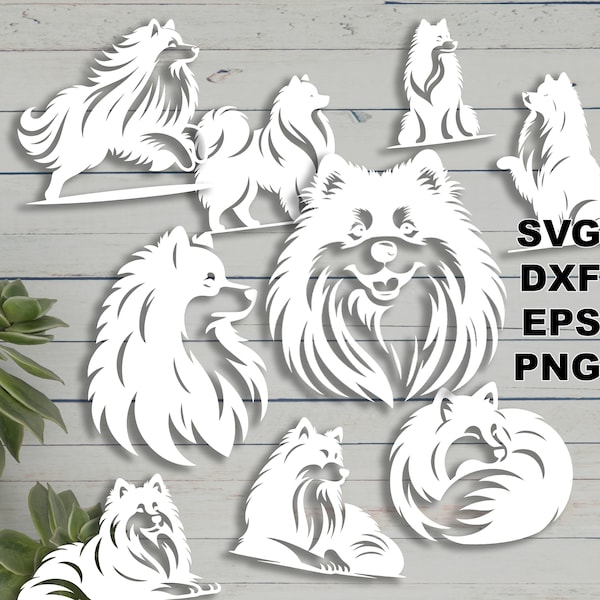 Finnish Lapphund SVG cut files (svg dxf png eps) Silhouette & Cricut, digital scrapbooking, card making, paper cut svg file, pet DIY