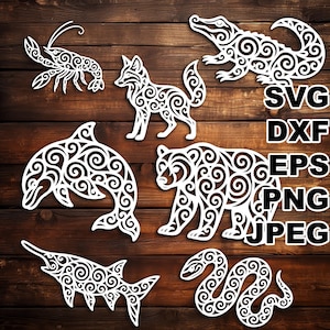 Eleganti file di taglio SVG della fauna selvatica della Louisiana (svg dxf png eps jpeg) Silhouette e Cricut, scrapbooking digitale, taglio della carta, CNC, laser