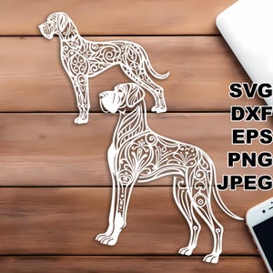 Najwspanialsze pliki do cięcia SVG dogów niemieckich (svg dxf png eps jpeg) Silhouette i Cricut, cyfrowe scrapbooking, tworzenie kartek, cięcie papieru, CNC i laser