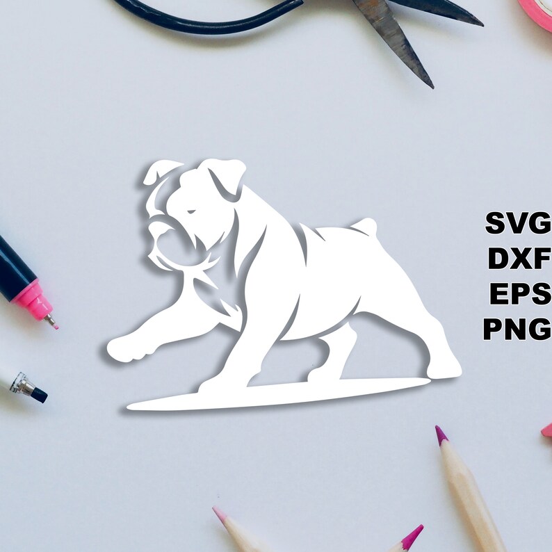 Bulldog SVG Cut Files svg Dxf Png Eps Silhouette & Cricut, Digital ...
