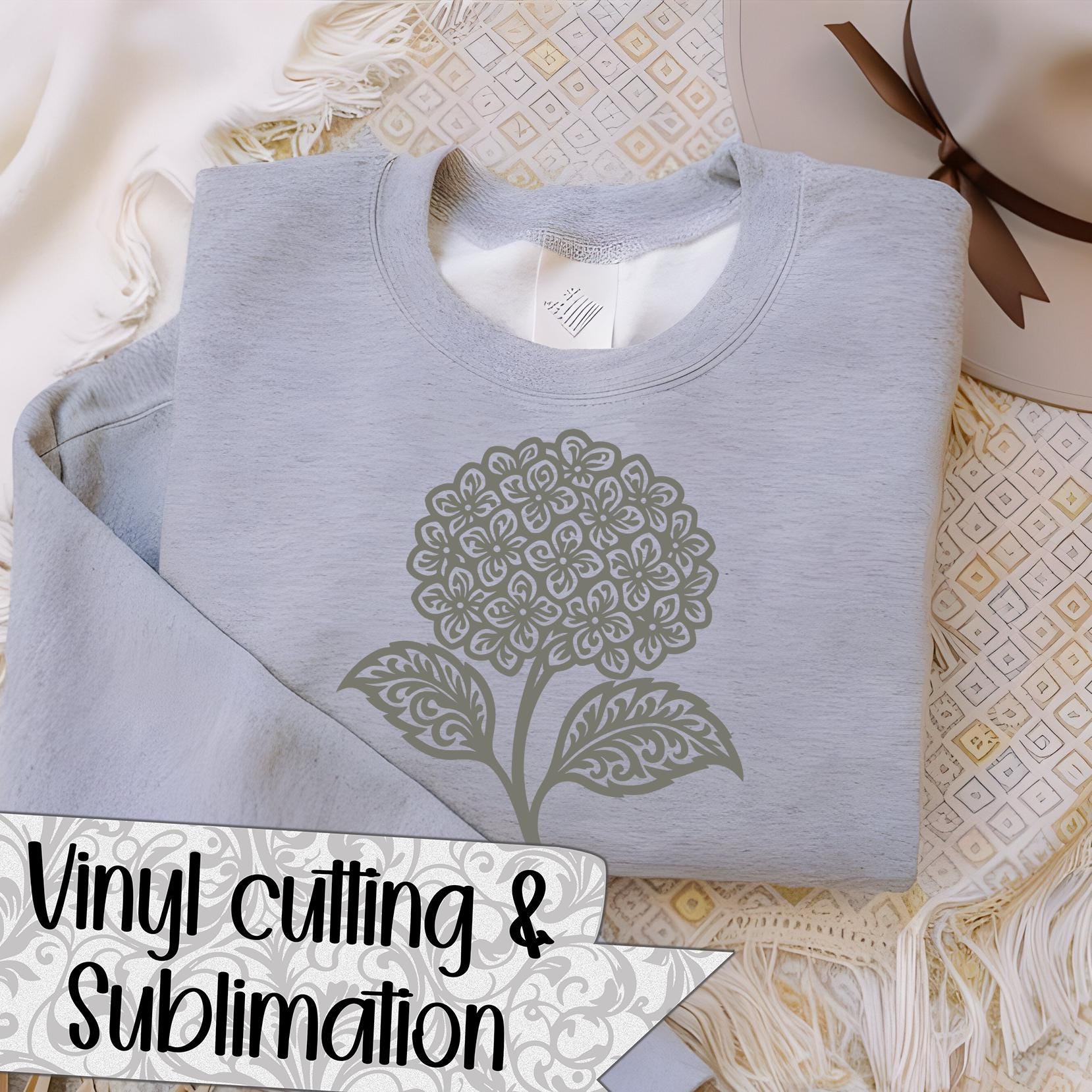 Filigree Hydrangea SVG Cut Files (svg Dxf Png Eps Jpeg) Silhouette ...