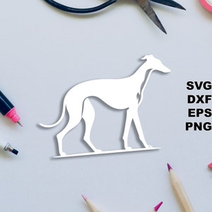 Greyhound SVG pliki do cięcia (svg dxf png eps) Silhouette & Cricut, cyfrowe scrapbooking, tworzenie kartek, plik cięcia papieru svg, zrób to sam dla zwierząt zdjęcie 8