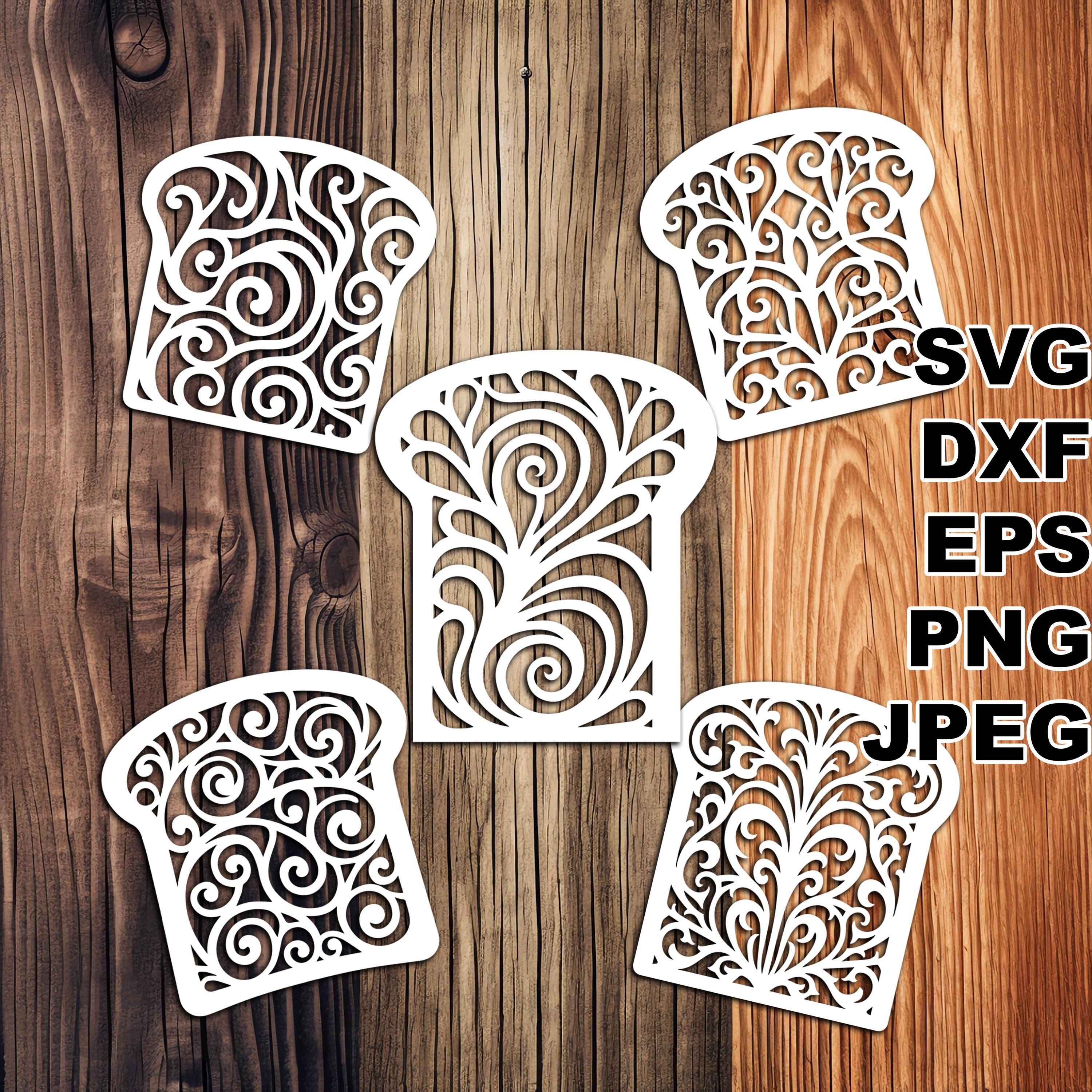 Filigree Bread SVG cut files (svg dxf png eps jpeg) Silhouette & Cricut, digital scrapbooking, card making, paper cut, CNC and laser DIY