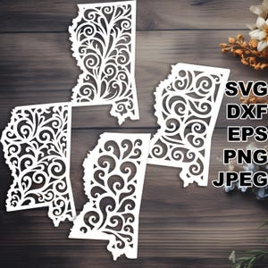 Mississippi SVG cut files (svg dxf png eps jpeg) Silhouette & Cricut, digital scrapbooking, card making, paper cut, CNC, laser