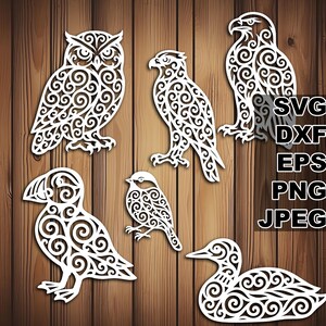 Fichiers de coupe élégants Maine oiseaux SVG (svg dxf png eps jpeg) Silhouette & Cricut, scrapbooking numérique, fabrication de cartes, papier découpé, CNC, laser