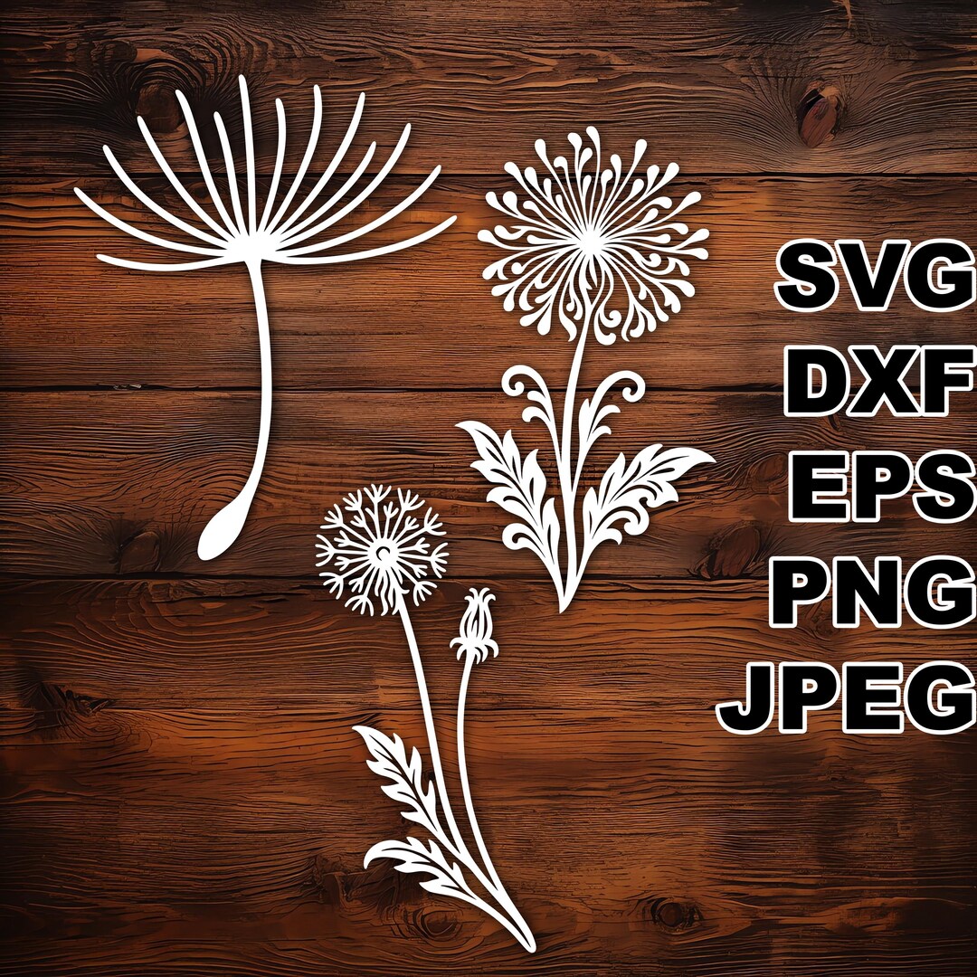 Filigree Dandelion SVG Cut Files (svg Dxf Png Eps Jpeg) Silhouette ...