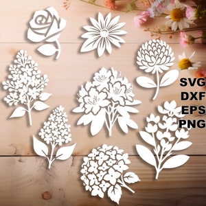 File di taglio Northeast Flora SVG (svg dxf png eps) taglio di vinile e carta, CNC, file SVG tagliato al laser, decorazioni floreali fai da te