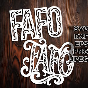 Filigrane FAFO SVG Schneidedateien (svg dxf png eps jpeg) Silhouette & Cricut, digitales Scrapbooking, Kartenherstellung, Papierschnitt, CNC und Laser