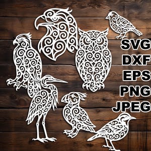Archivos de corte SVG de aves de Washington de filigrana (svg dxf png eps jpeg) Silhouette y Cricut, scrapbooking digital, fabricación de tarjetas, corte de papel, CNC, láser