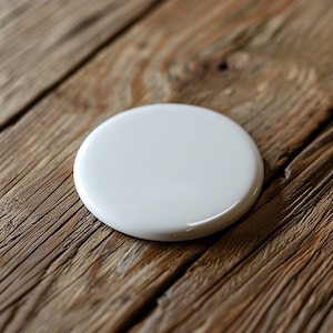 Blank White Round Pin Button Mockup