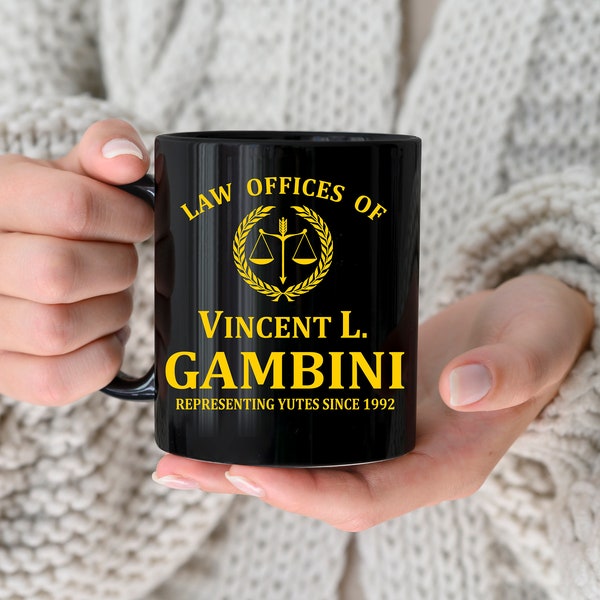 Law Offices Of Vincent L Gambini Black Glossy 11 oz Mug, Law Mug, Vincent Gambini Mug, Lawyer Mug, Lawyer Gift, Movie Quote, 90's Movie