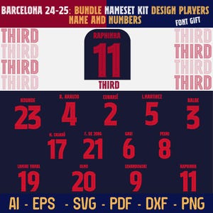 Barcelona 24-25 Third Kit Nameset: Player Name & Numbers (Digital Download)