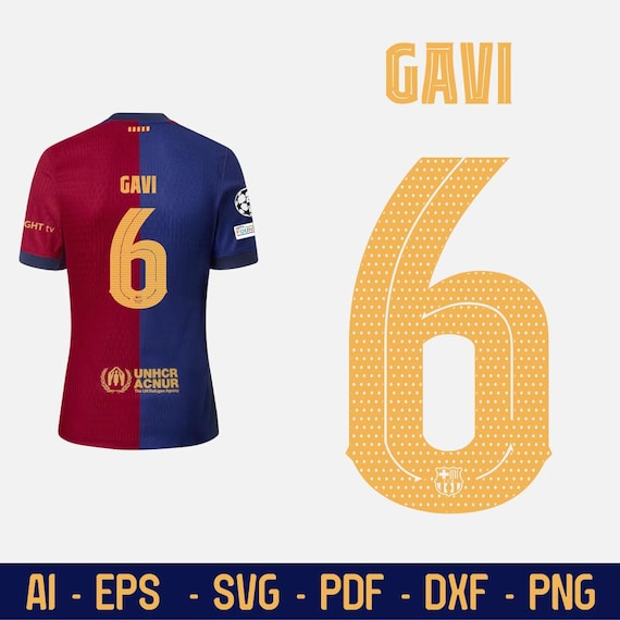 Jersey Number Football Players GAVI Barcelona Jersey Name And