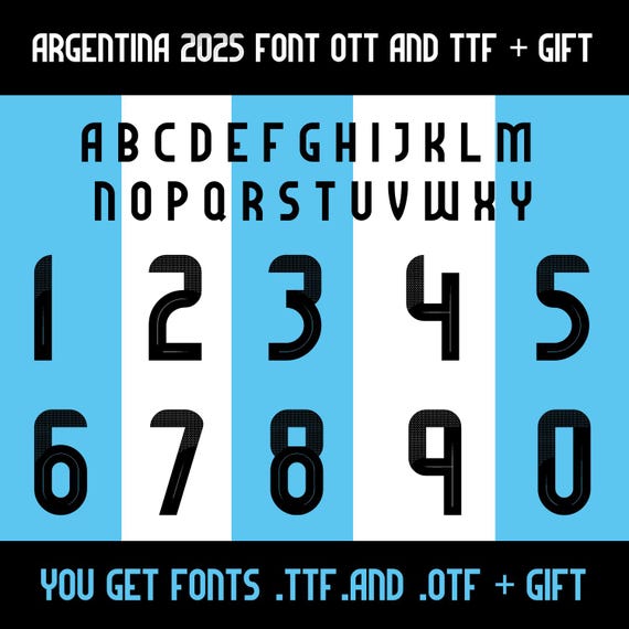 アルゼンチン 2025 ジャージフォント：フットボールクラブ書体（TTF +